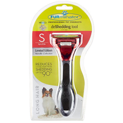 FURminator Small Long Hair Dog Deshedding Tool Limited Edition Metallic Red - Just For Pets Australia