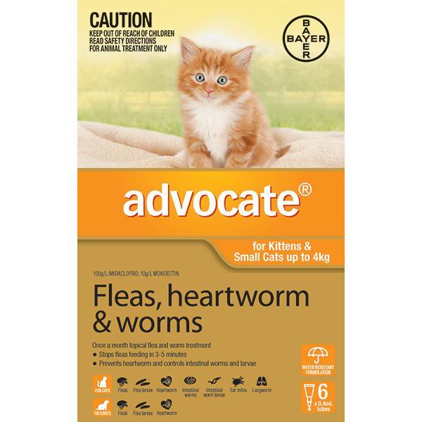 Advocate Fleas, Heartworm & Worms For Kittens & Small Cats Up To 4kg
