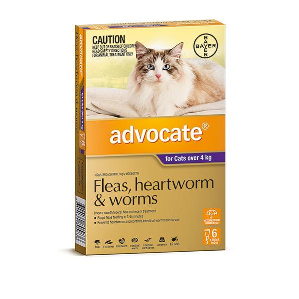 Advocate Fleas, Heartworm & Worms For Cats Over 4kg