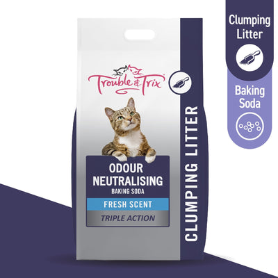 Trouble & Trix Clumping Odour Neutralising Baking Soda Fresh Scent Litter 15L - Just For Pets Australia