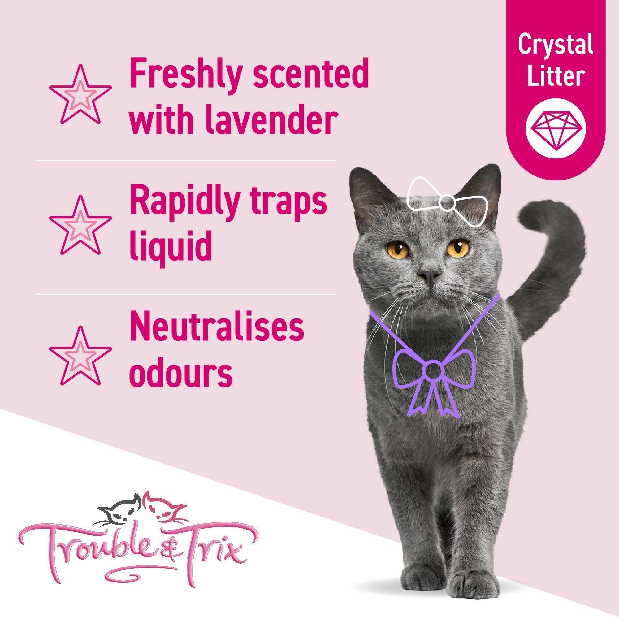 Trouble & Trix Crystal Odour Neutralising Lavender Litter