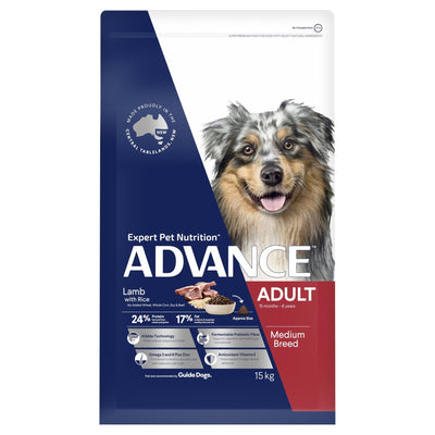ADVANCE Medium Adult Dry Dog Food Lamb with Rice - Just For Pets Australia