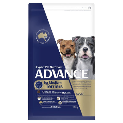 ADVANCE Medium Terriers Dry Dog Food Ocean Fish with Rice - Just For Pets Australia