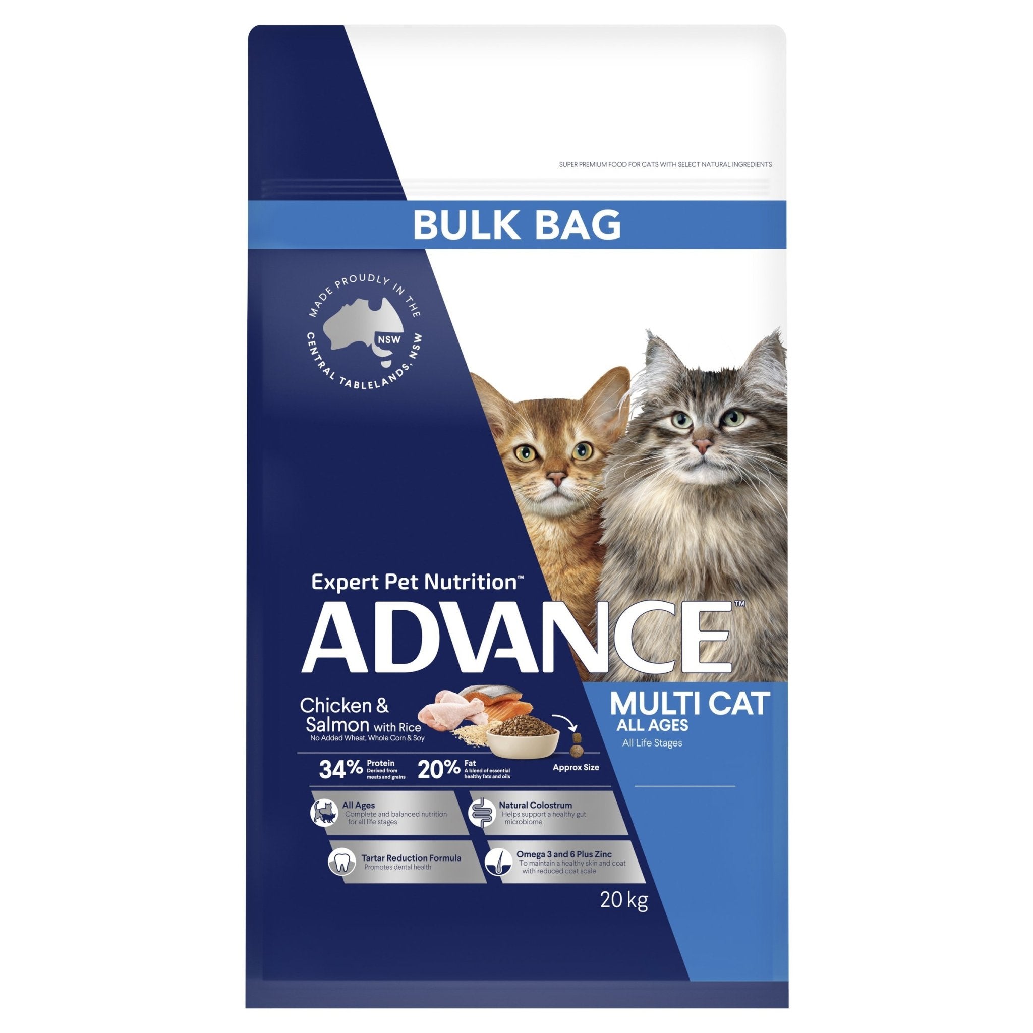 ADVANCE Multi Cat Dry Cat Food Chicken & Salmon with Rice