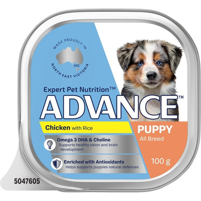 ADVANCE Puppy Chicken with Rice 12x100g - Just For Pets Australia