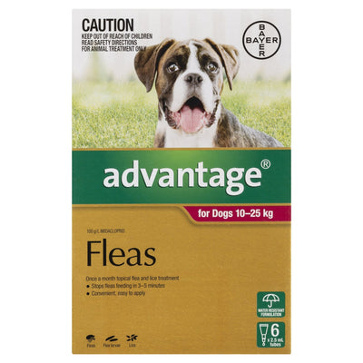 Advantage Fleas for Dogs 10 - 25kg - Just For Pets Australia