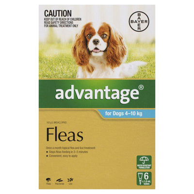Advantage Fleas for Dogs 4 - 10kg - Just For Pets Australia