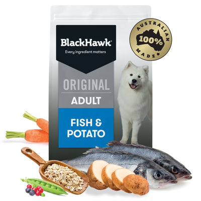 Black Hawk Original Adult Dog Fish & Potato Dry Food - Just For Pets Australia