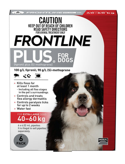 Frontline Plus Red For Extra Large Dogs 40-60kg - Just For Pets Australia
