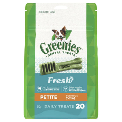 GREENIES™ Fresh Petite Dental Dog Treat 20 pack 340g - Just For Pets Australia