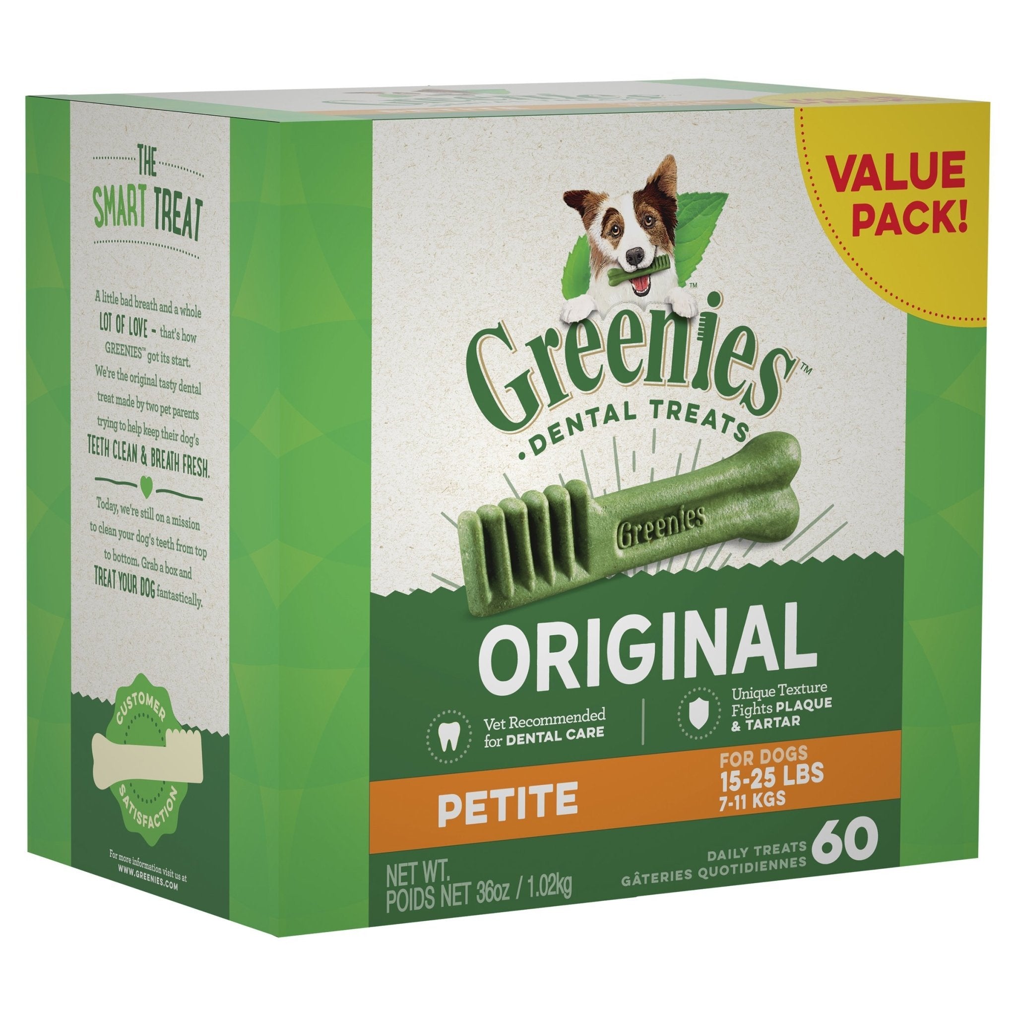 GREENIES™ Original Petite Dental Dog Treat 60 Value Pack 1.02kg