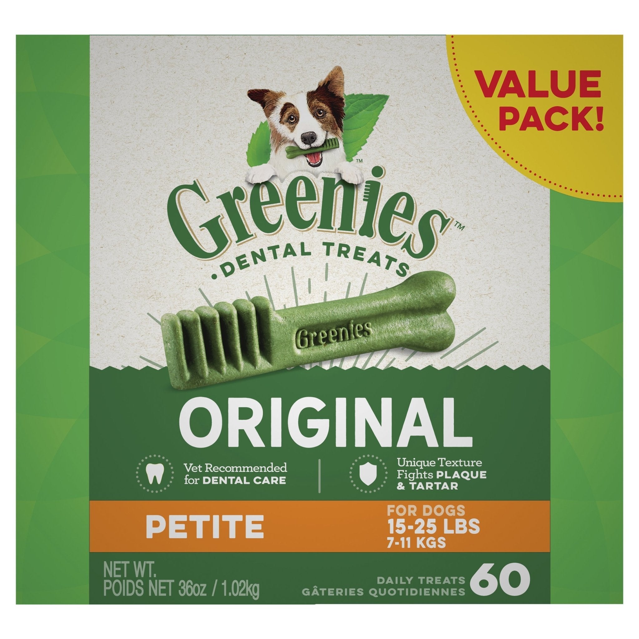 GREENIES™ Original Petite Dental Dog Treat 60 Value Pack 1.02kg