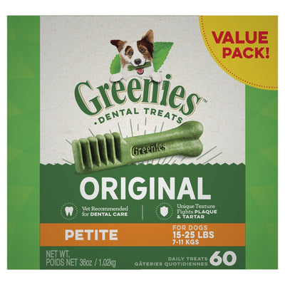 GREENIES™ Original Petite Dental Dog Treat 60 Value Pack 1.02kg - Just For Pets Australia