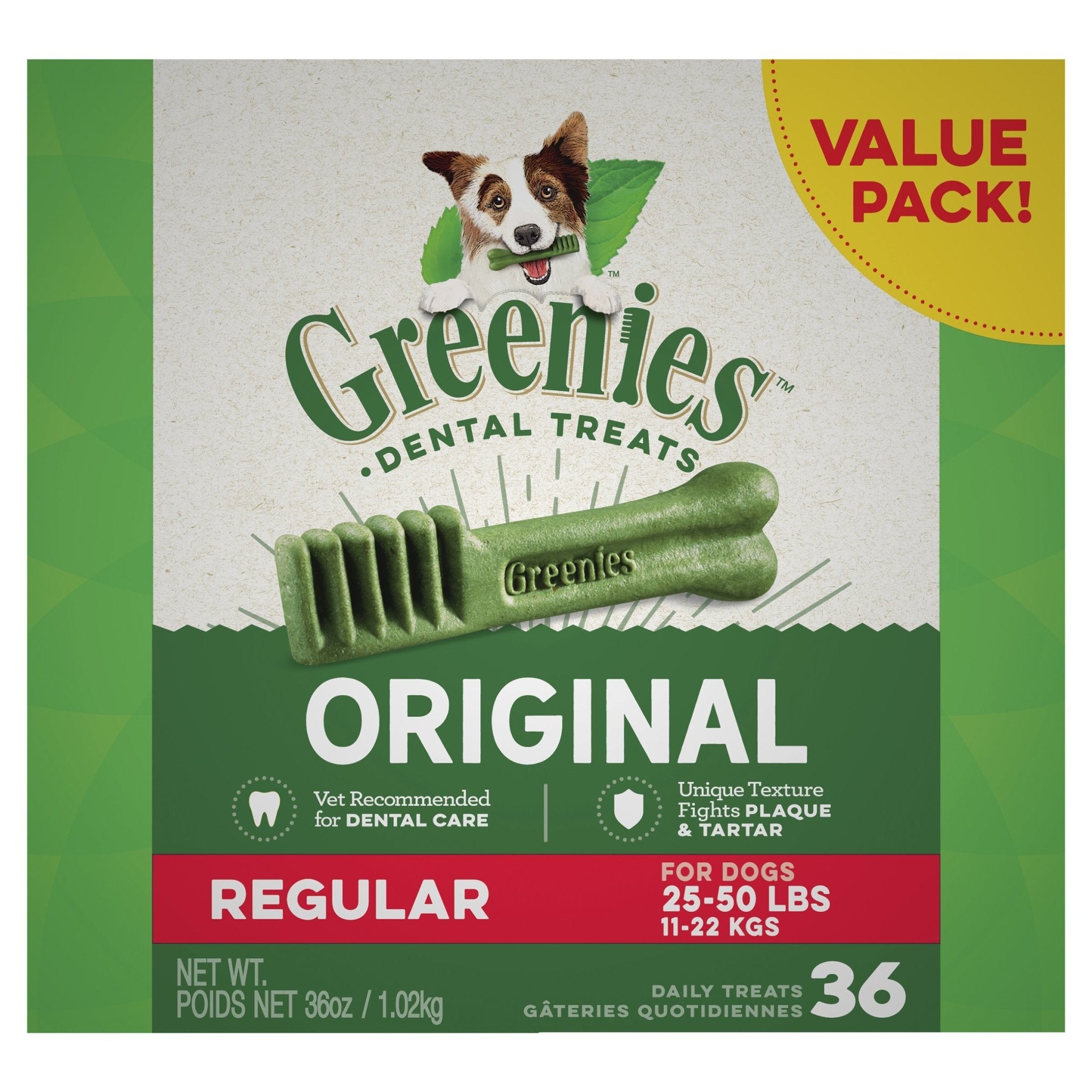 GREENIES™ Original Regular Dental Dog Treat 36 Value Pack 1.02kg