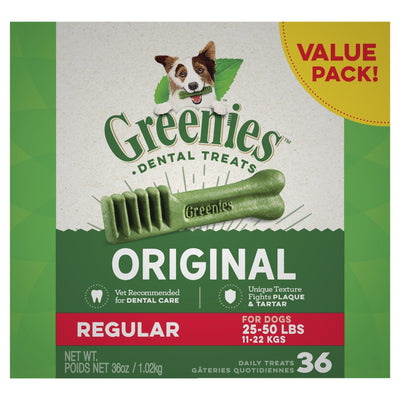 GREENIES™ Original Regular Dental Dog Treat 36 Value Pack 1.02kg - Just For Pets Australia