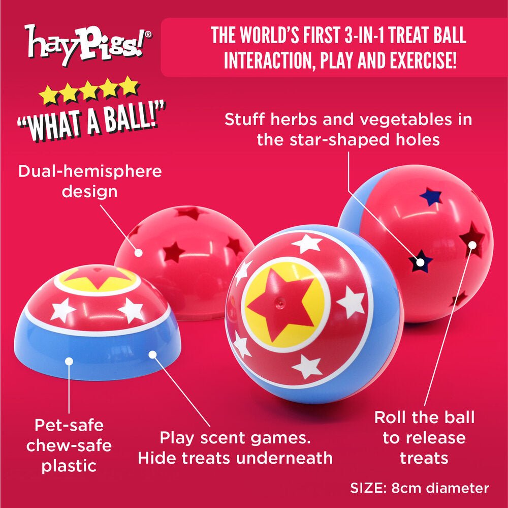 HayPigs! Circus Treat Ball 3-in-1 Enrichment Toy