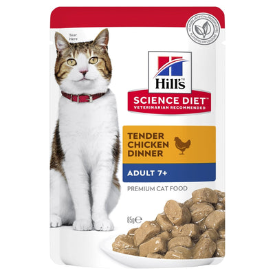 Hill's Science Diet Adult 7+ Chicken Cat Food pouches 85g - Just For Pets Australia