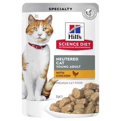 Hill's Science Diet Young Adult Neutered Cat Chicken Cat Food Pouches 85g - Just For Pets Australia