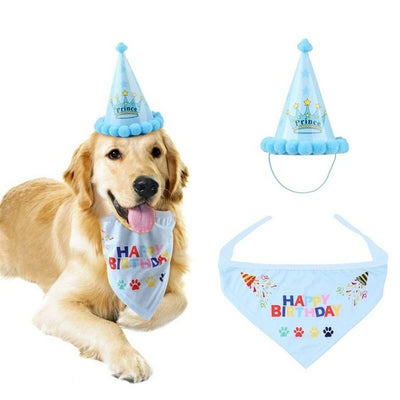 Huds and Toke Pom Pom Party Hat with Matching Scarf - Just For Pets Australia