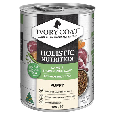 Ivory Coat Lamb & Brown Rice Loaf Wet Puppy Food 12x400g - Just For Pets Australia