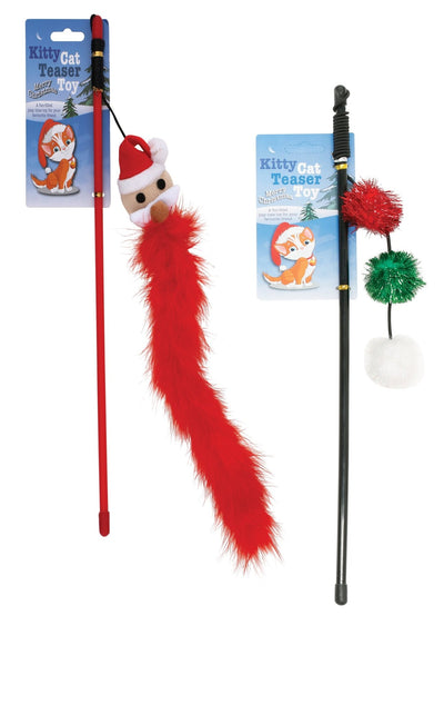 K9 Homes Christmas Cat Teaser Stick with Sparkly Balls - Just For Pets Australia