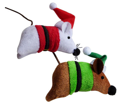 K9 Homes Costume Christmas Mice 2pk - Just For Pets Australia