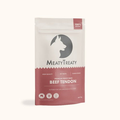 Meaty Treaty Australian Freeze Dried Beef Tendon Dog Treats 70g - Just For Pets Australia