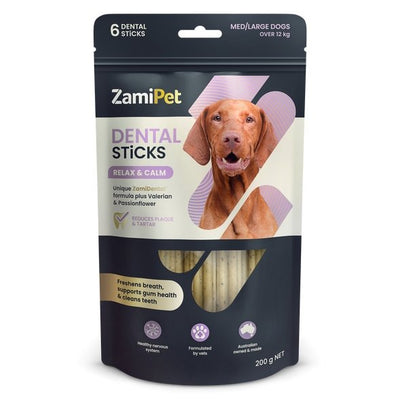 ZamiPet Dental Sticks Relax and Calm 6 Pack - Just For Pets Australia