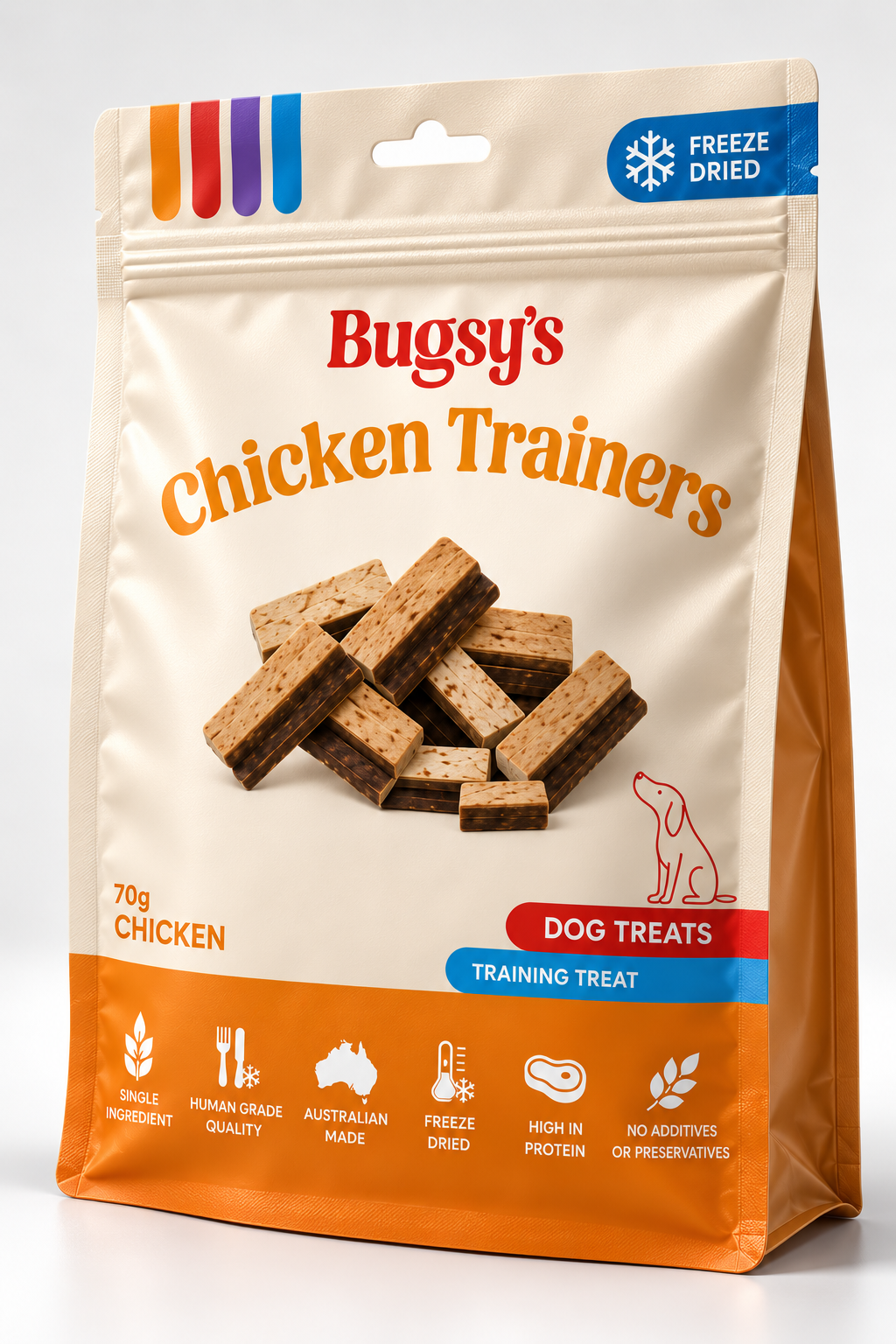 Bugsy's  Freeze Dried Chicken Trainers 70g