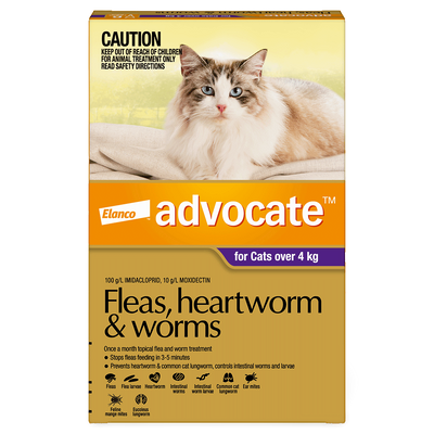 Advocate Fleas, Heartworm & Worms For Cats Over 4kg
