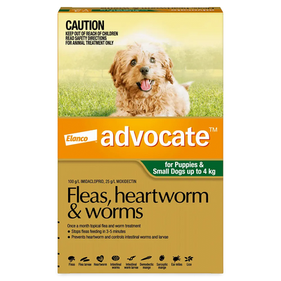 Advocate Fleas, Heartworm & Worms For Puppies & Small Dogs Up To 4kg