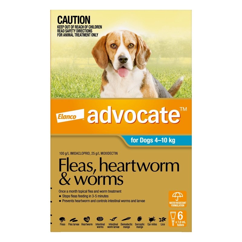 Advocate Fleas, Heartworm & Worms For Dogs 4 - 10kg