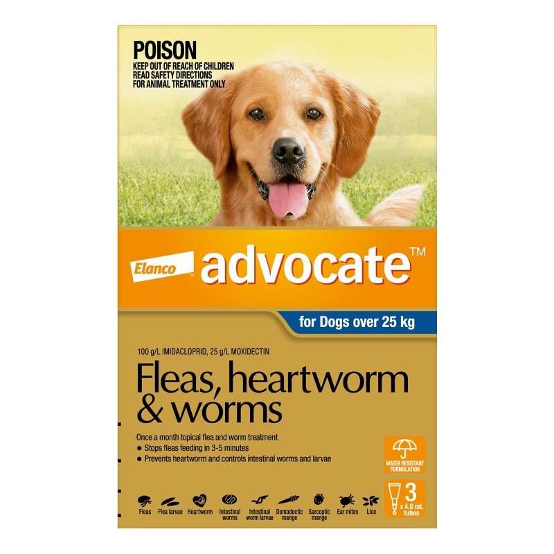Advocate Fleas, Heartworm & Worms For Dogs Over 25kg