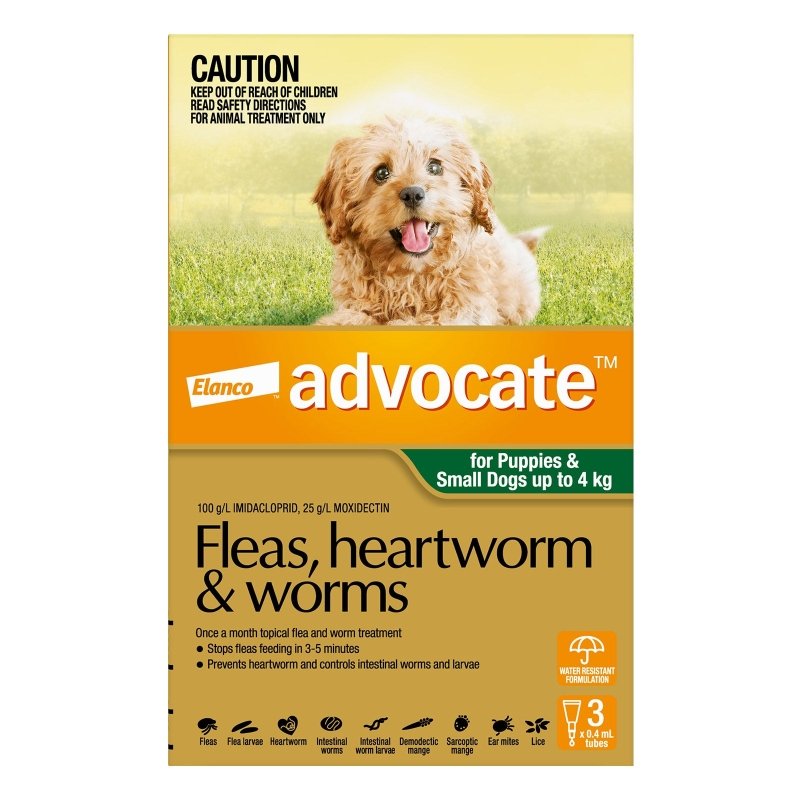 Advocate Fleas, Heartworm & Worms For Puppies & Small Dogs Up To 4kg