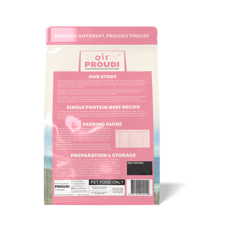 Air Proudi Single Protein Beef Air Dried for Cats
