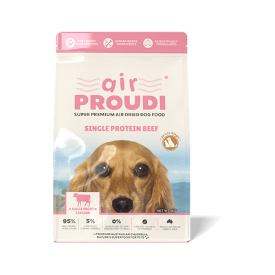 Air Proudi Single Protein Beef Air Dried for Dogs - Just For Pets Australia
