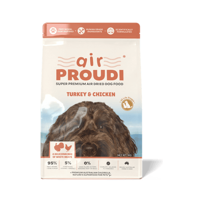 Air Proudi Turkey & Chicken Air Dried for Dogs - Just For Pets Australia