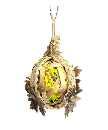 Bainbridge Bird Toy  Naturals  Foraging Ball With Leaves