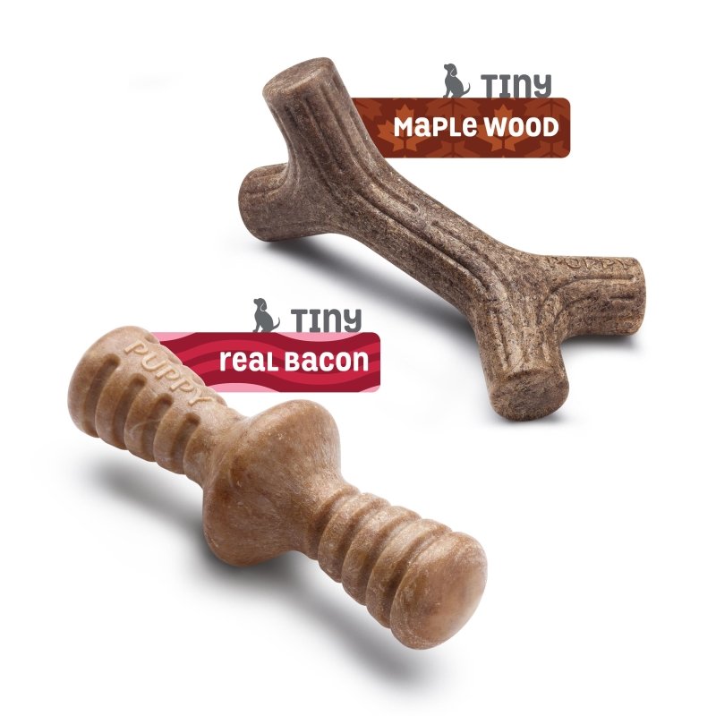 Benebone Puppy Maplestick/Zaggler Bacon Tiny 2pk