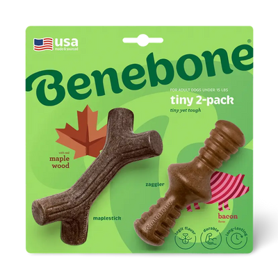 Benebone Puppy Maplestick/Zaggler Bacon Tiny - Just For Pets Australia