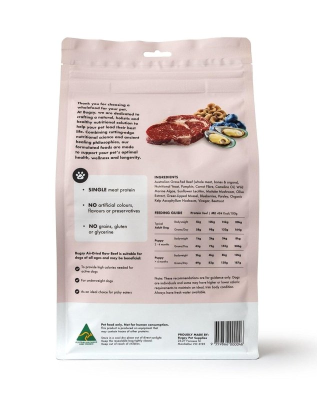 Bugsys Air-Dried Complete Diet For Dogs Beef