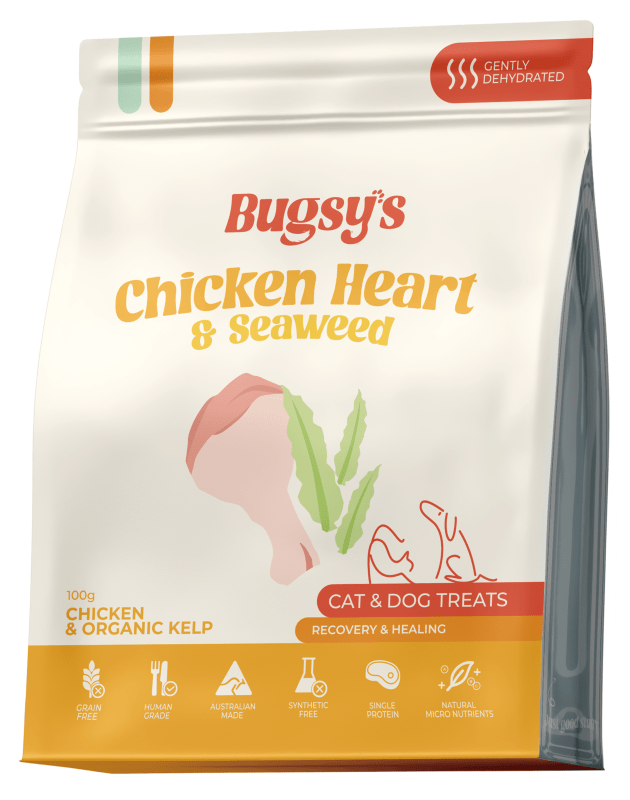 Bugsy's Chicken Heart & Seaweed 100G