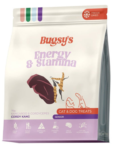 Bugsy's Freeze Dried Energy & Stamina 70G - Just For Pets Australia