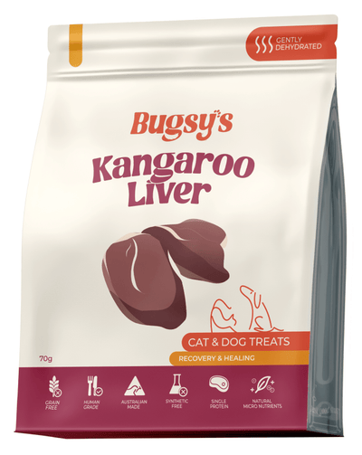 Bugsy's Kangaroo Liver 70G - Just For Pets Australia