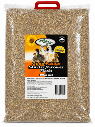 Green Valley Open Range Starter/Grower Mash 10kg - Just For Pets Australia