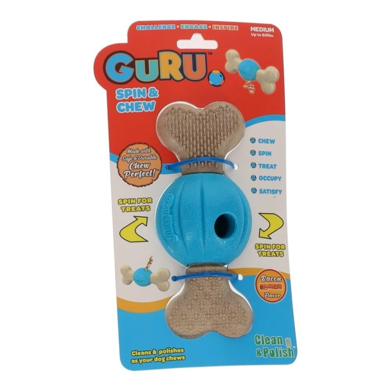 Guru Spin & Chew Treat Bone Bacon Medium