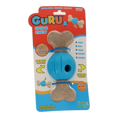 Guru Spin & Chew Treat Bone Bacon Medium - Just For Pets Australia