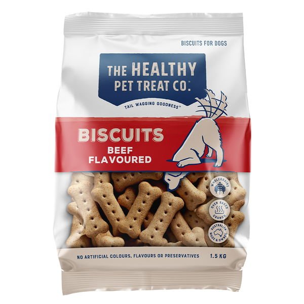 Healthy Pet Treat Co Beef Flavoured Biscuits for Dogs 1.5kg