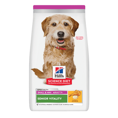Hill's Science Diet Adult 7+ Senior Vitality Small & Mini Senior Dry Dog Food 1.58kg - Just For Pets Australia