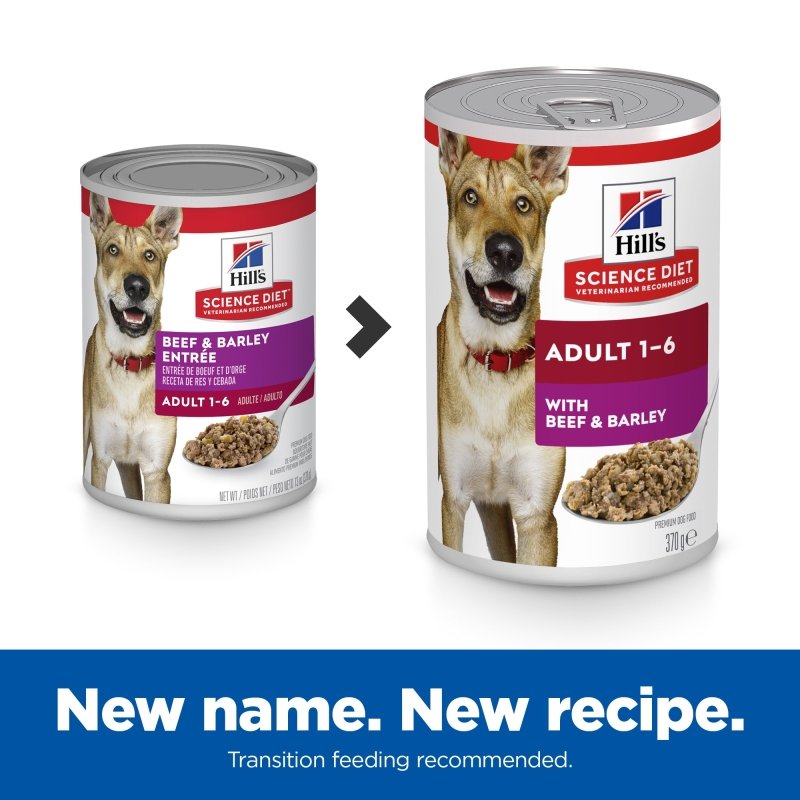 Hills Science Diet Adult Beef & Barley Canned Dog Food, 370g, 12 Pack